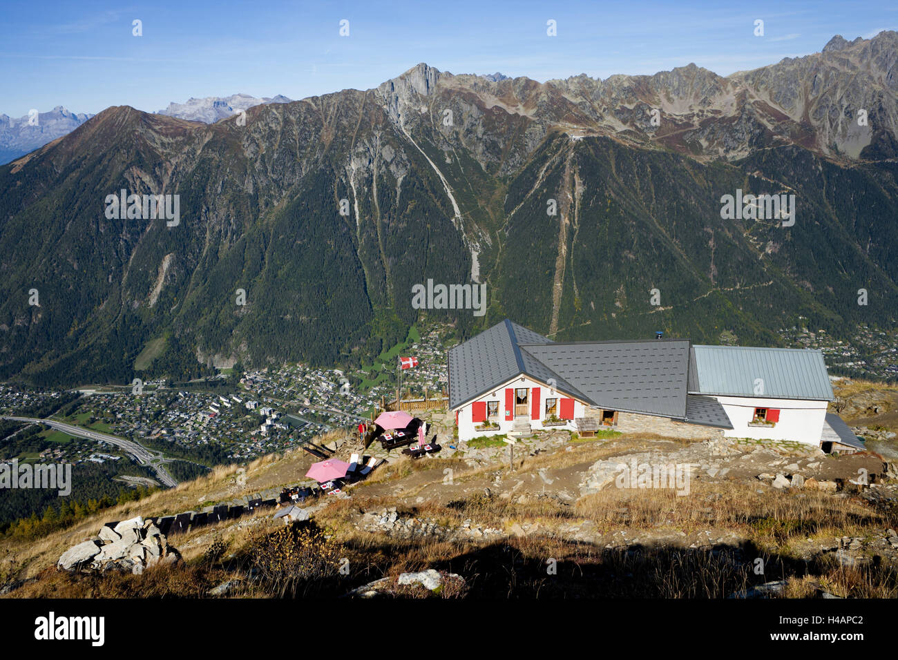 Refuge plan d'Aiguille, Chamonix-Mont-Blanc, Stock Photo