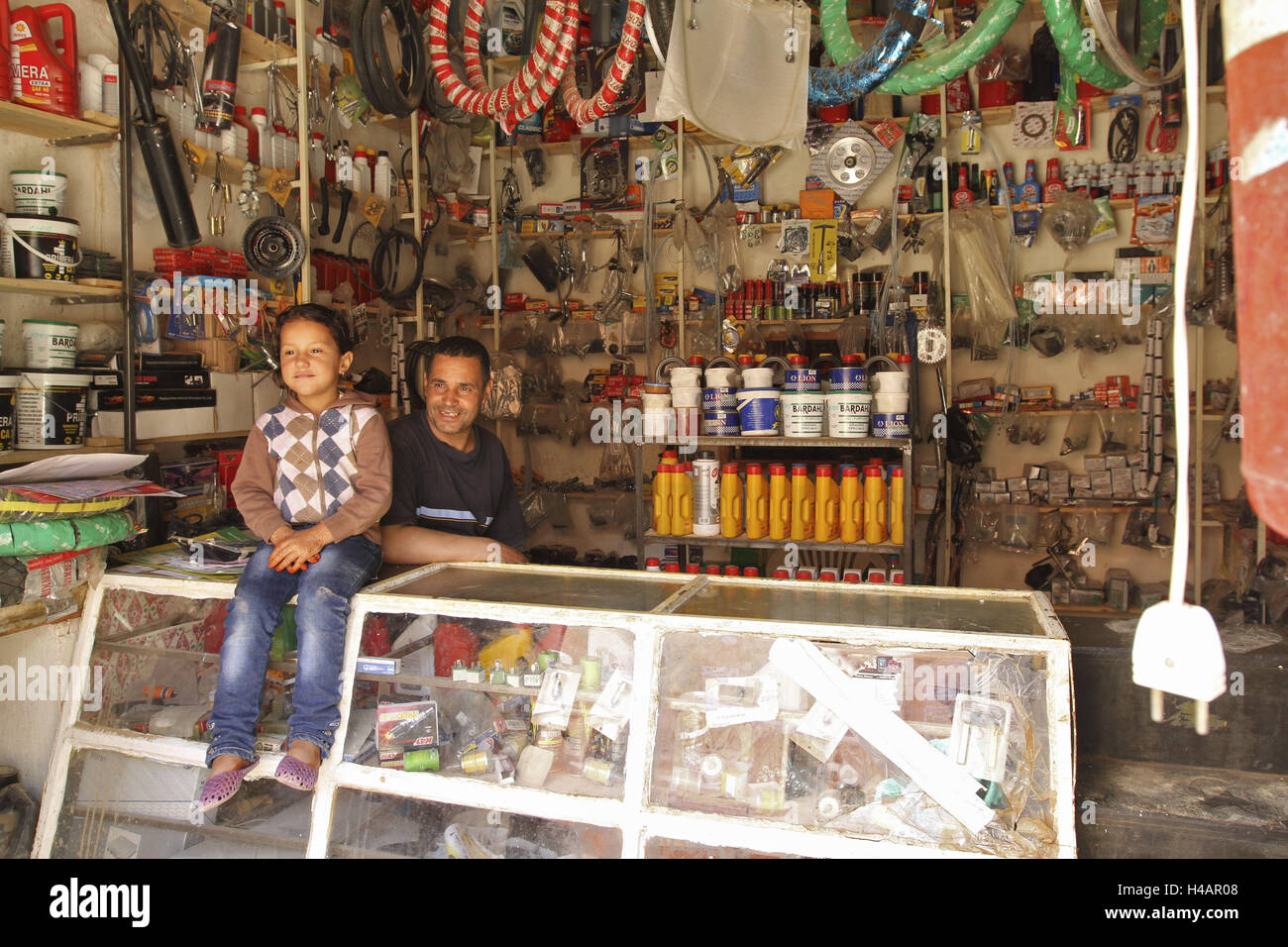 Africa, Morocco, Boudnib, people in shop, Stock Photo