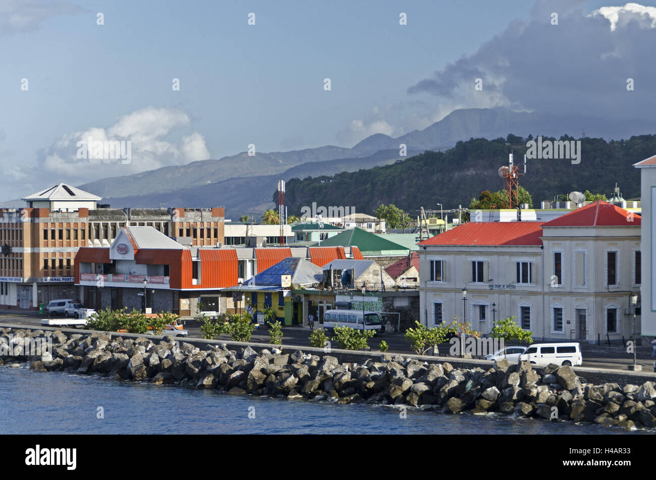 The Caribbean, Dominica, Roseau, townscape, Stock Photo