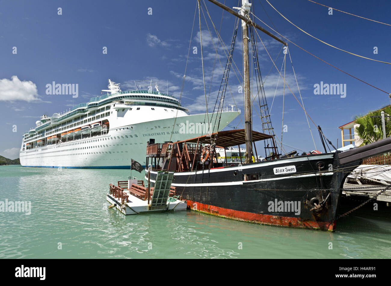 Antigua, St. John's, harbour, terminal for cruise ships, Stock Photo