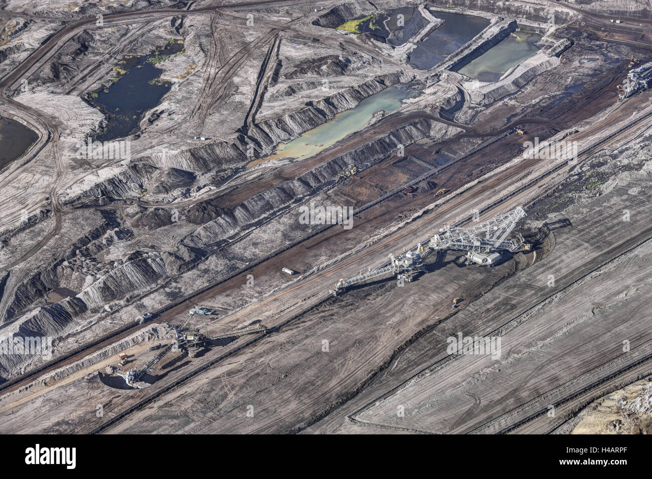 Brown coal strip mining, Germany, SaxonyAnhalt, Amsdorf, aerial shot