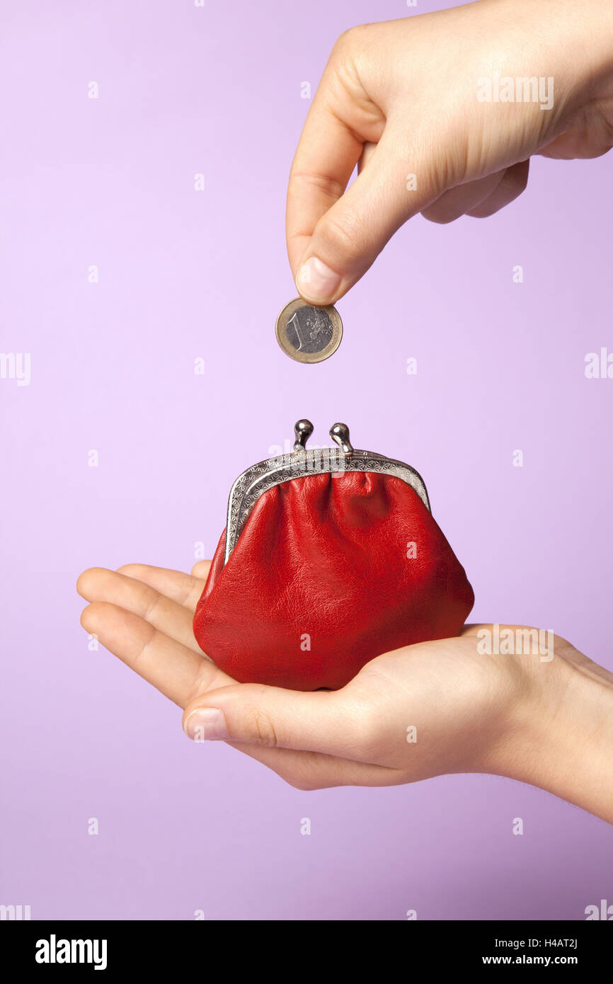 Purse, money, coin, hand Stock Photo Alamy