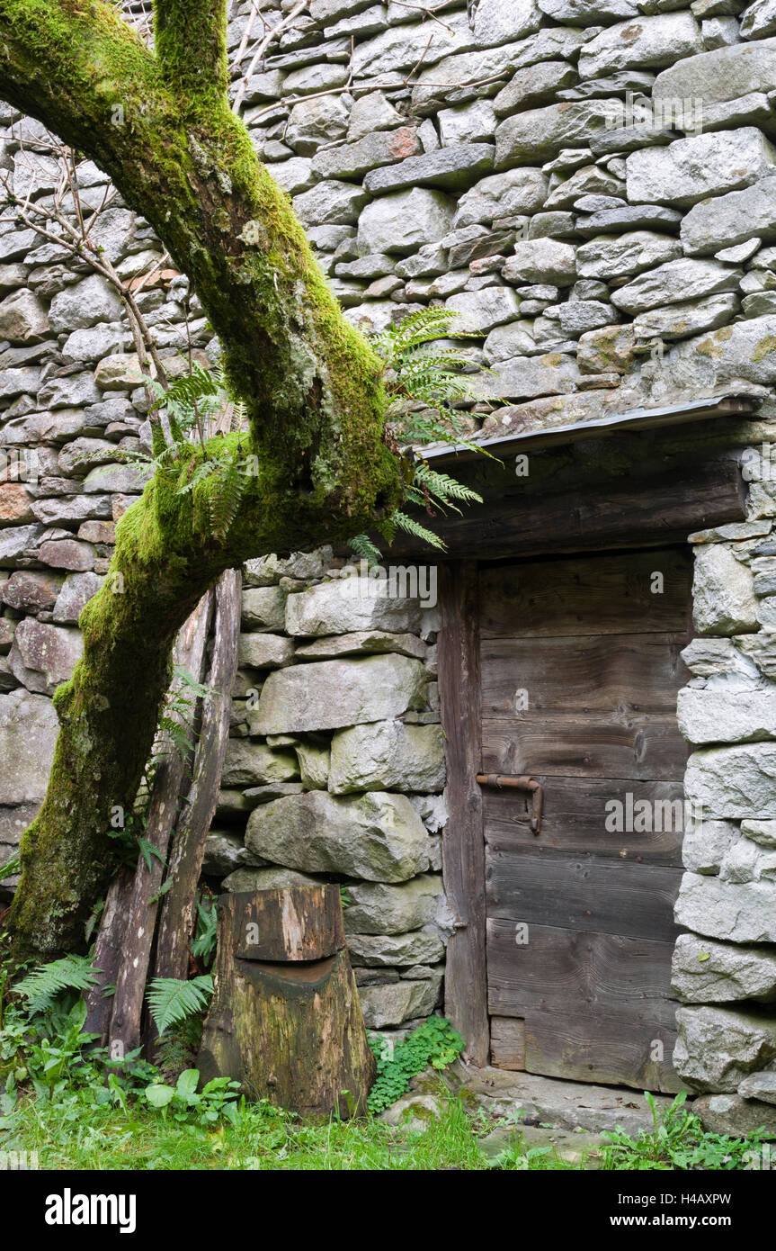Old storage in the Verzasca Valley Stock Photo