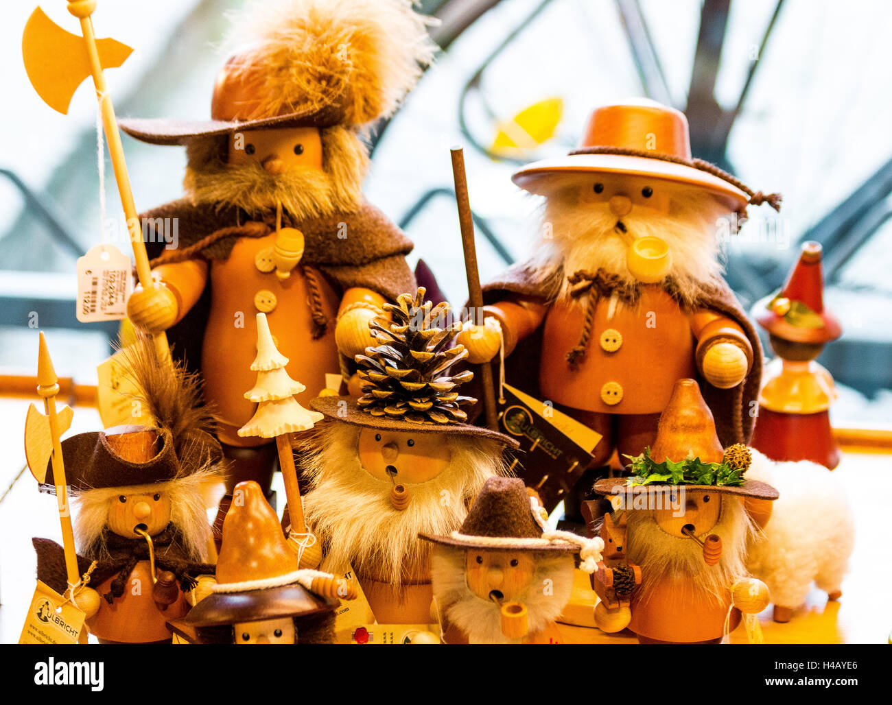 Traditional German wooden toys, Christmas Shop, Rudesheim, Rhine Gorge, Germany, Europe Stock Photo