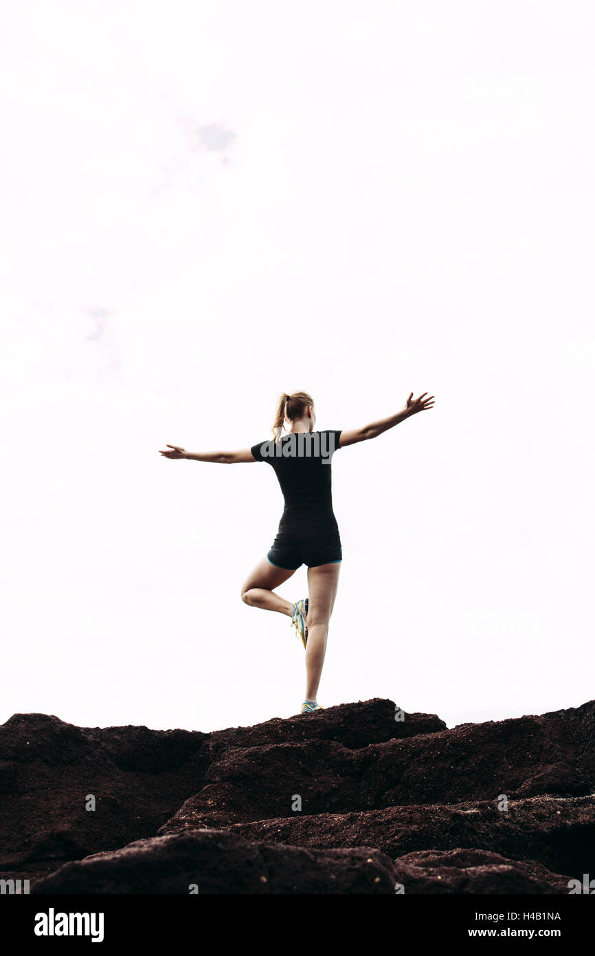 Yoga tree woman hi-res stock photography and images - Alamy