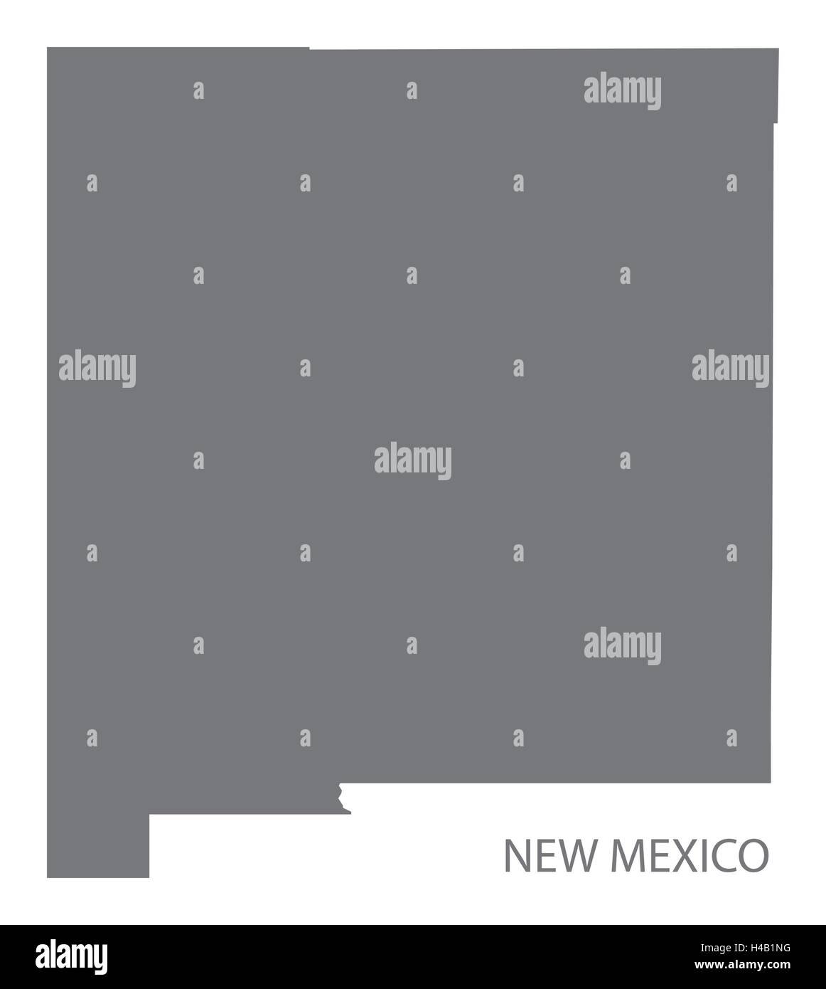 New Mexico USA Map in grey Stock - New Mexico Usa Map In Grey H4B1NG