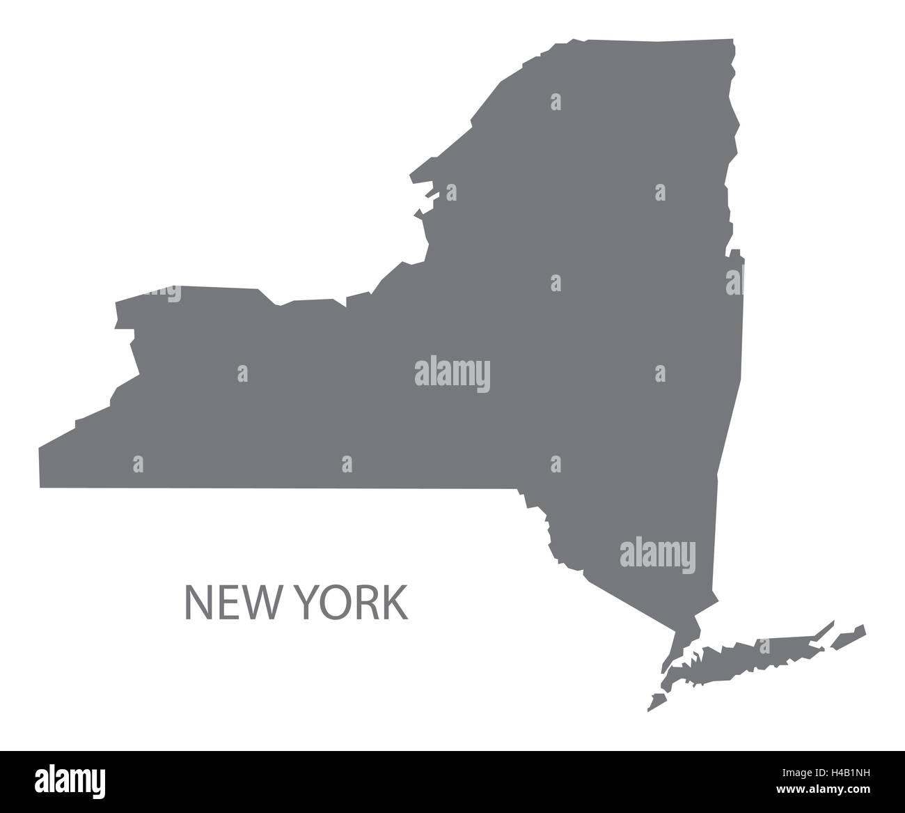 New York USA Map in grey Stock Vector