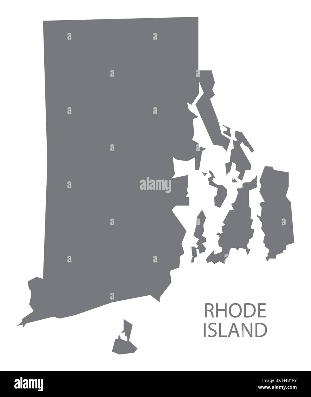 Rhode Island USA Map in grey Stock Vector