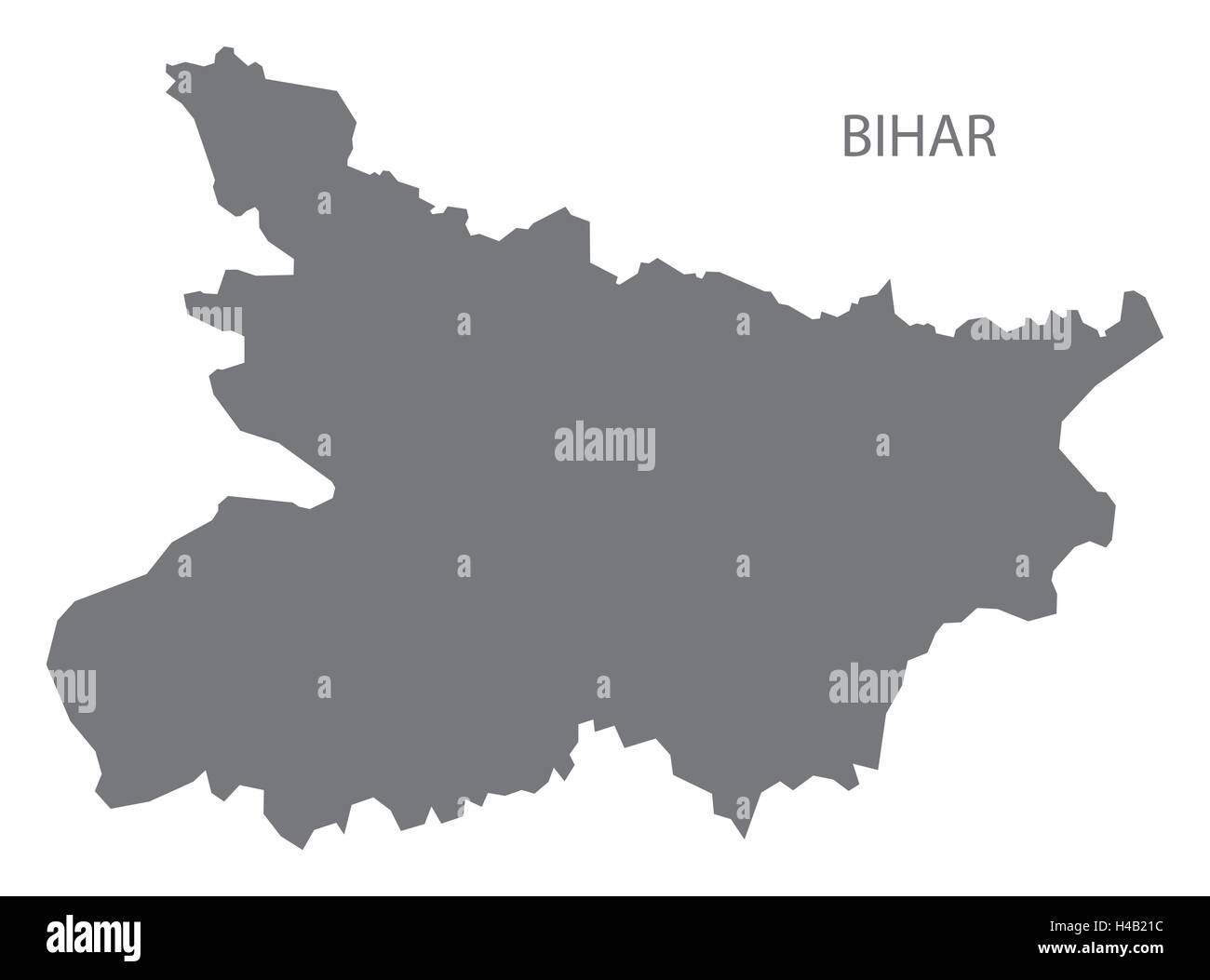 Bihar india grey map illustration Stock Vector