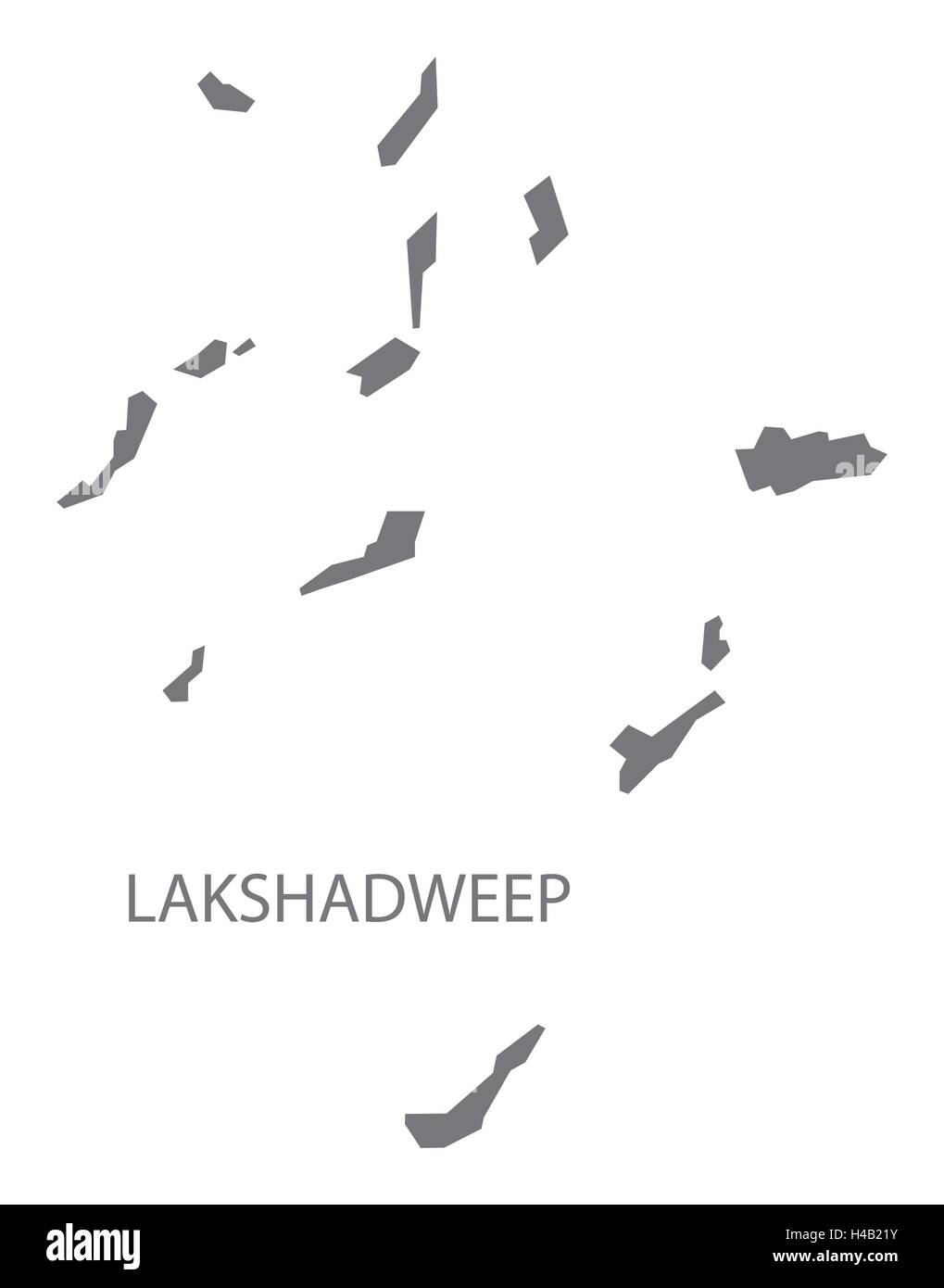 Lakshadweep india grey map illustration Stock Vector