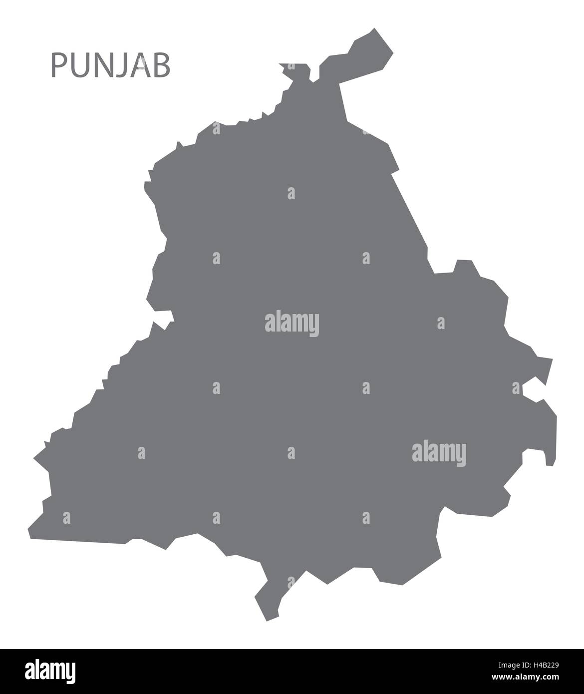 Punjab india grey map illustration Stock Vector