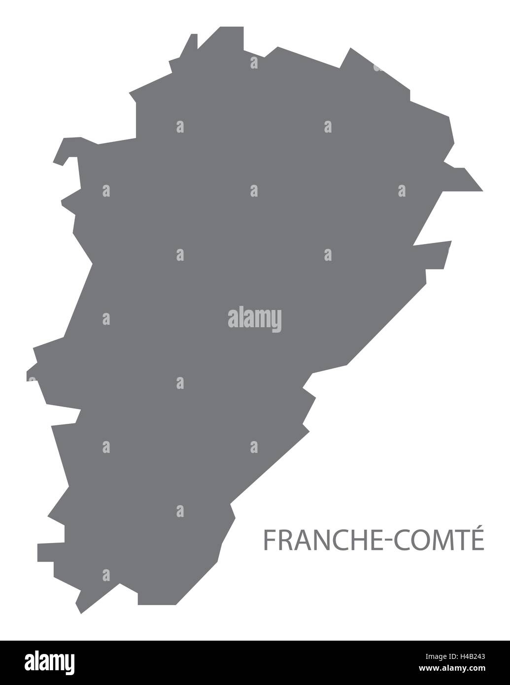 Franche-Comte France Map grey Stock Vector