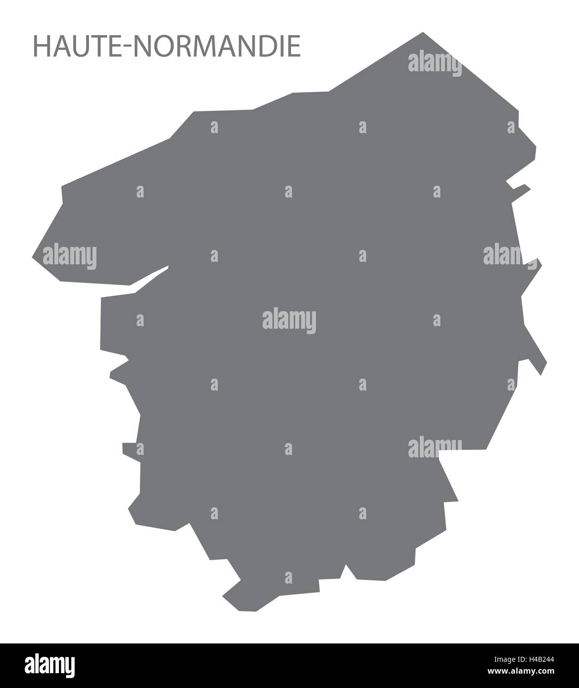 Haute-Normandie France Map grey Stock Vector
