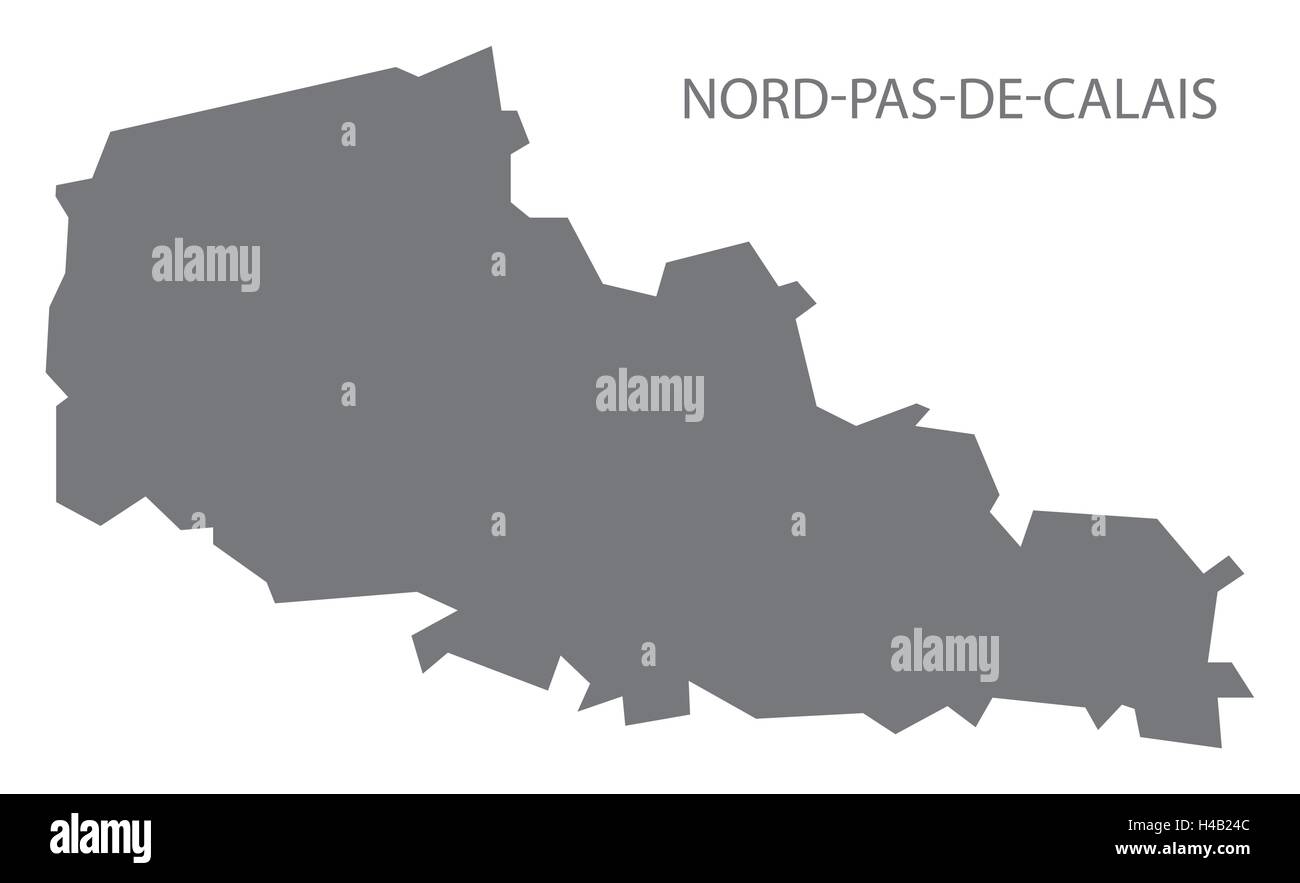 Nord-Pas-de-Calais France Map grey Stock Vector