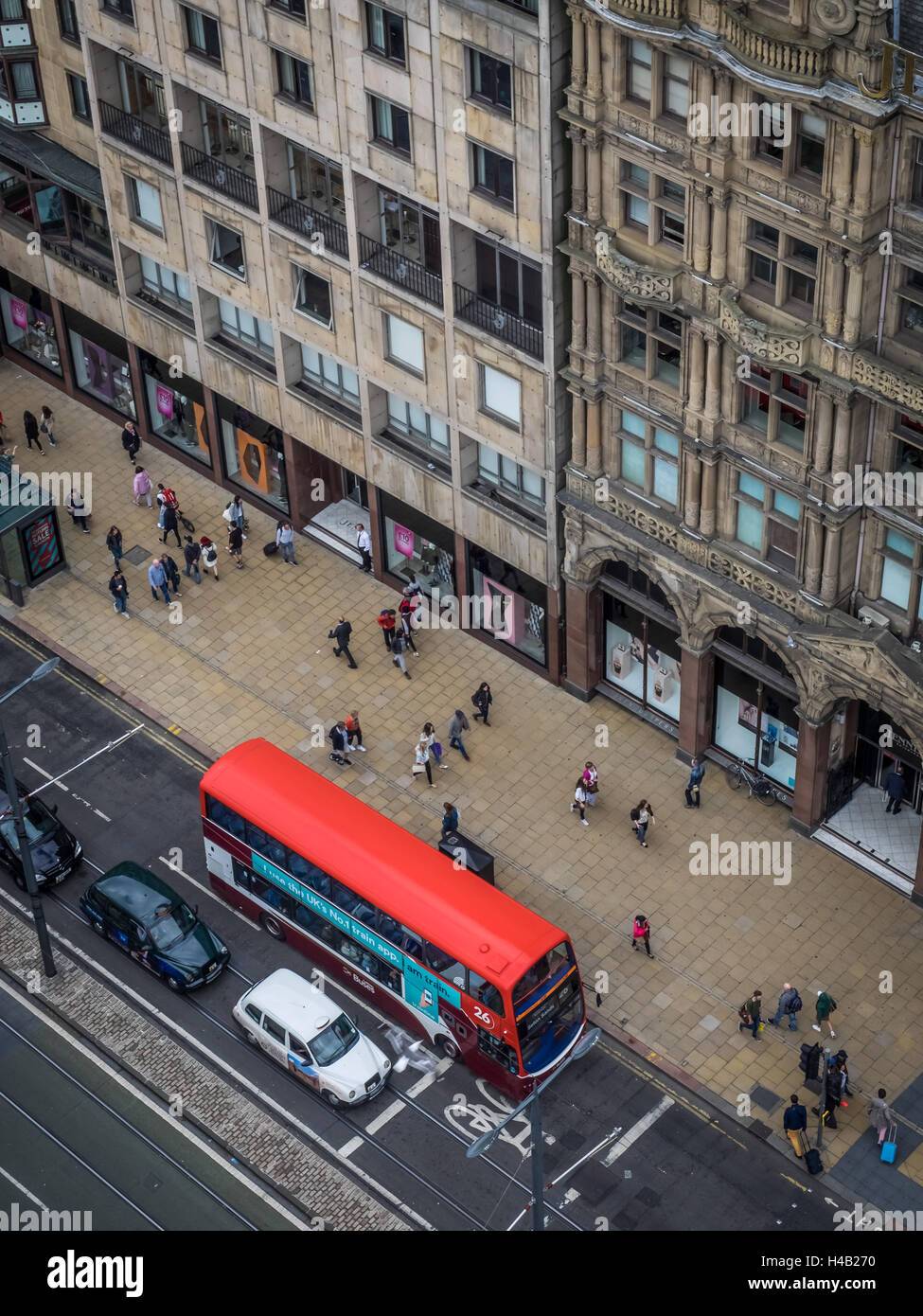 Edinburgh, Scotland -  31 August 2016 : Modern double deck bus operated by Lothian busses in the centre of Edinburgh, Scotland Stock Photo