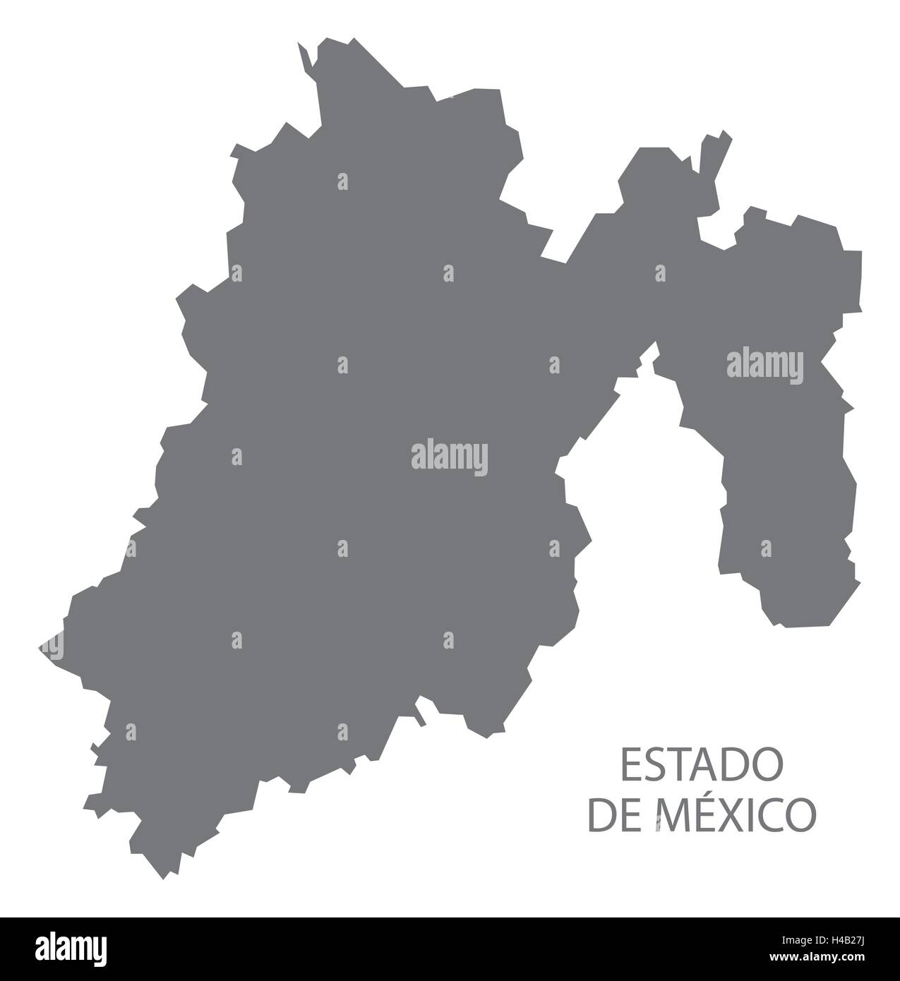 Estado De Mexico Map grey Stock Vector