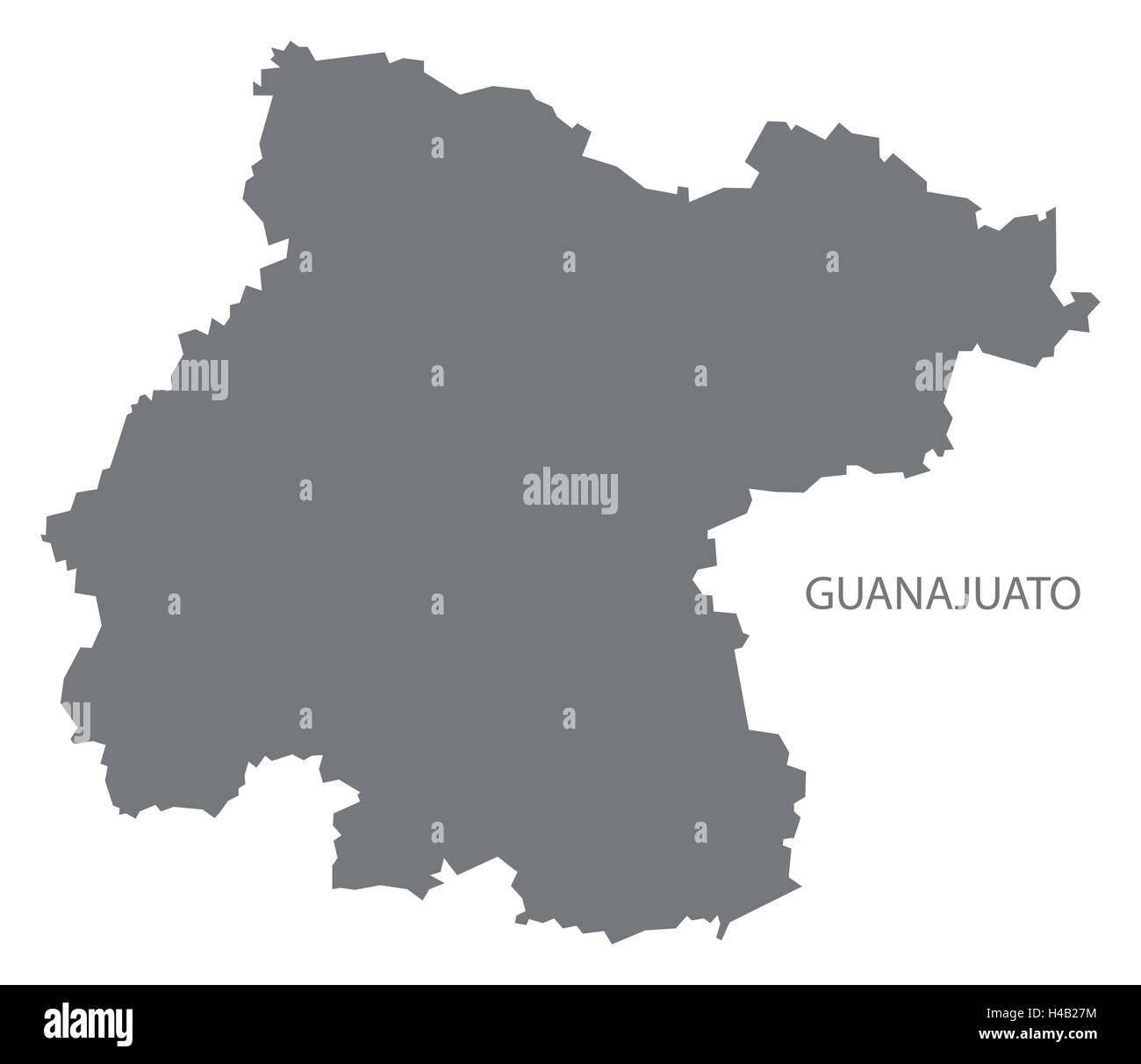Guanajuato Mexico Map grey Stock Vector