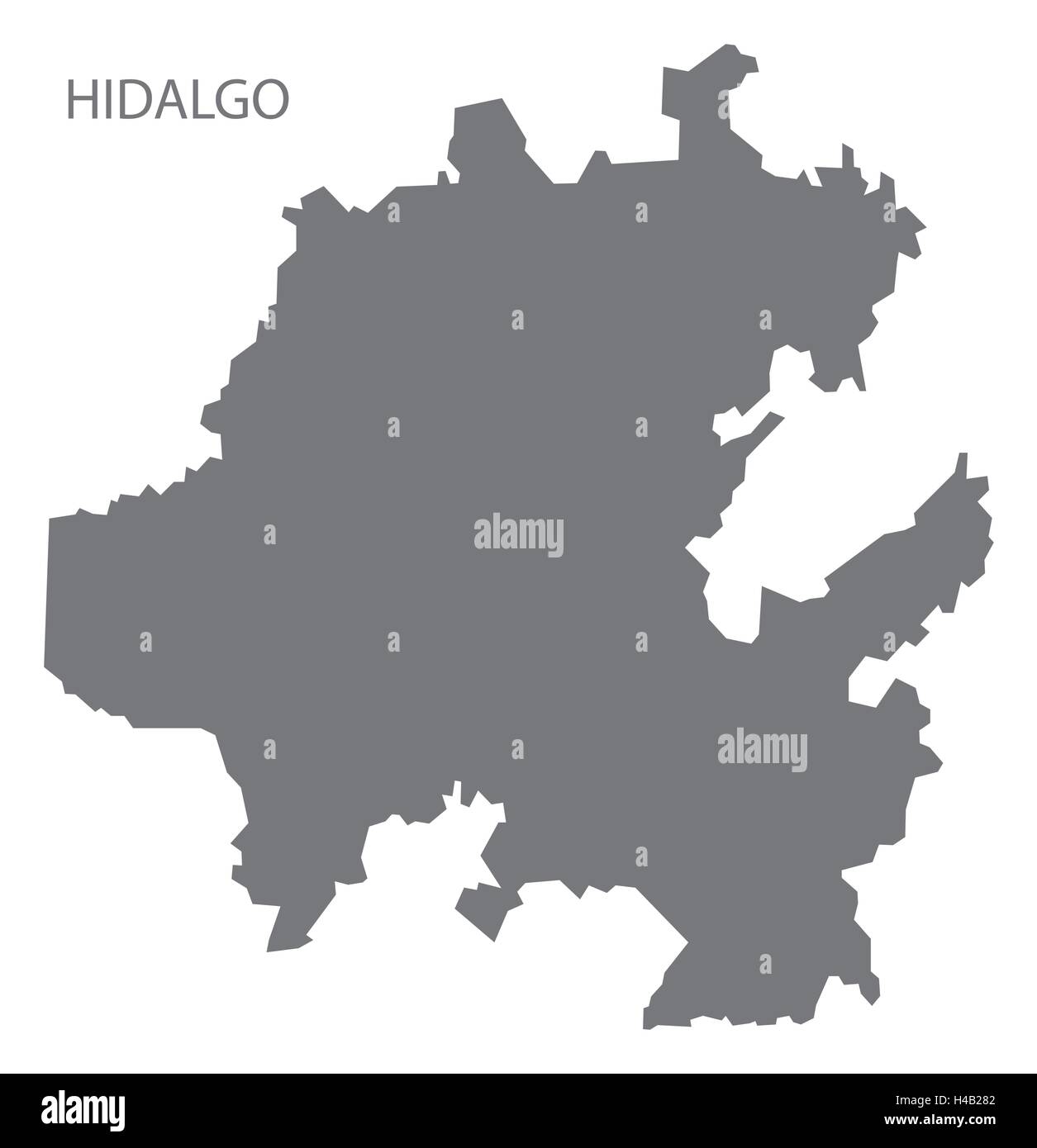Hidalgo Mexico Map grey Stock Vector