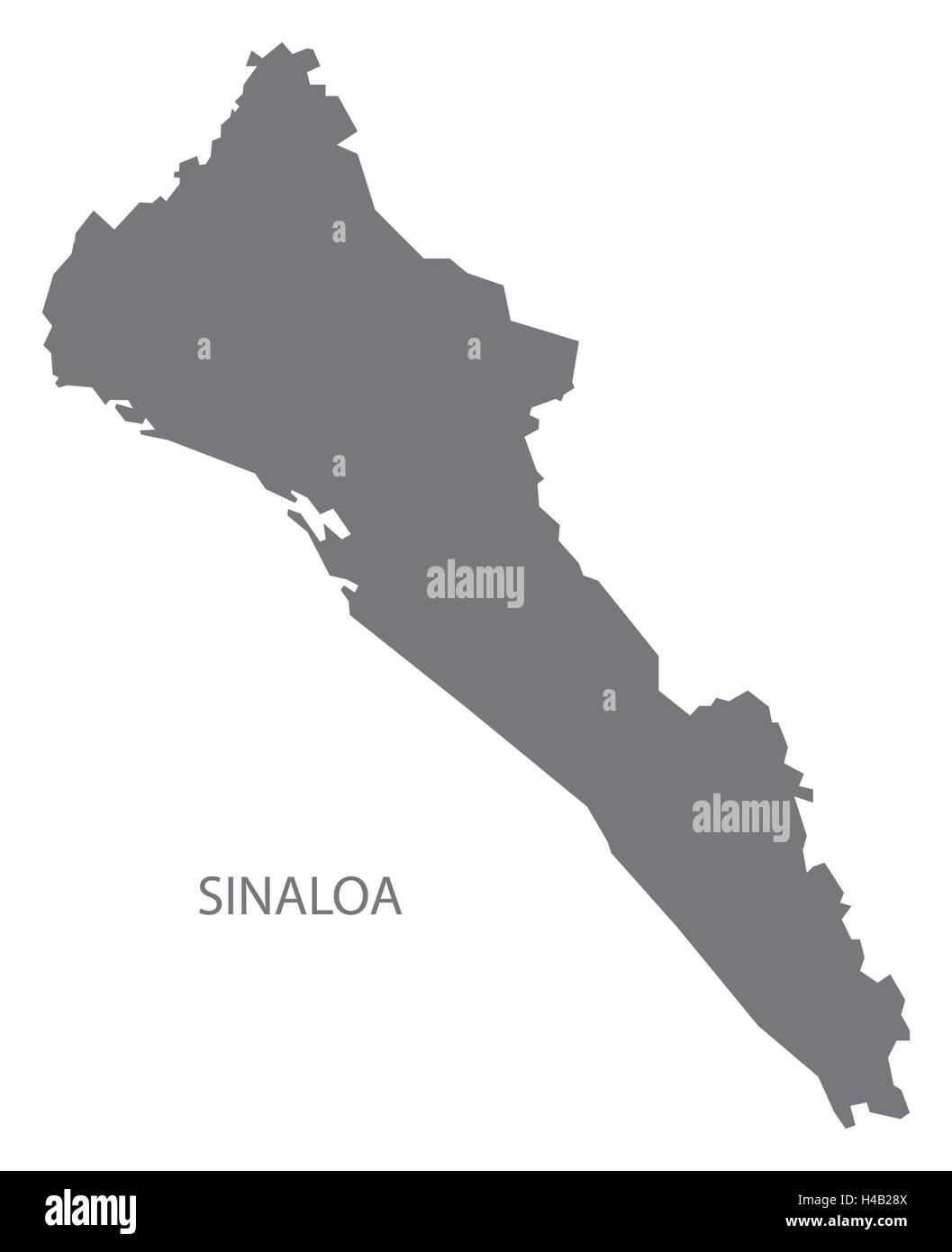 Sinaloa Mexico Map grey Stock Vector