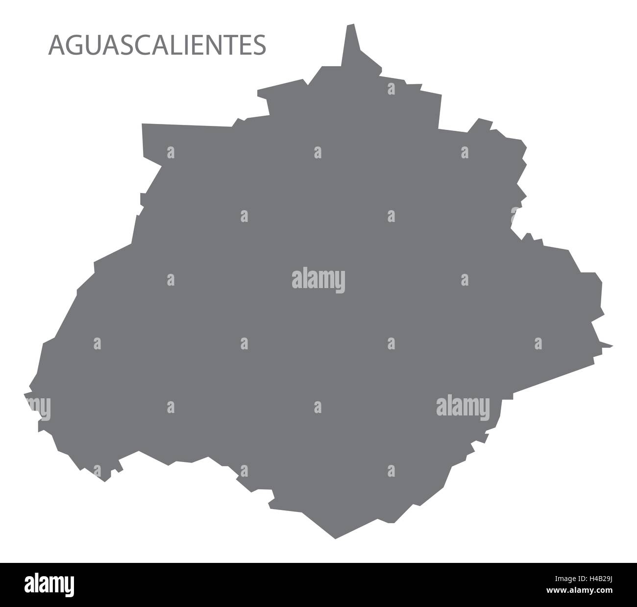 Aguascalientes Mexico Map grey Stock Vector