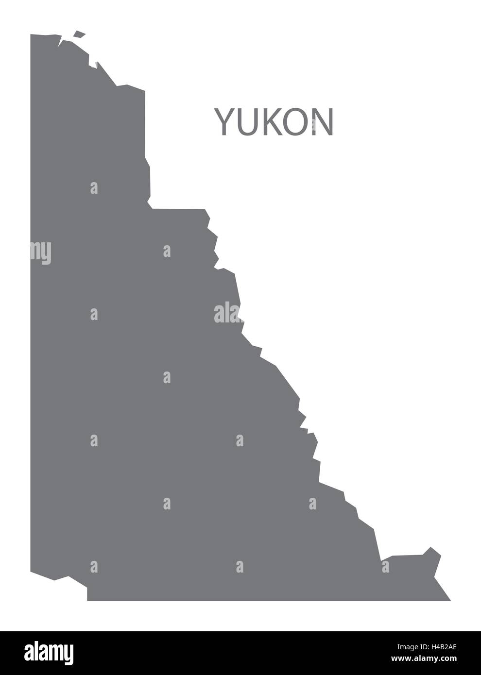 Yukon Canada Map in grey Stock Vector