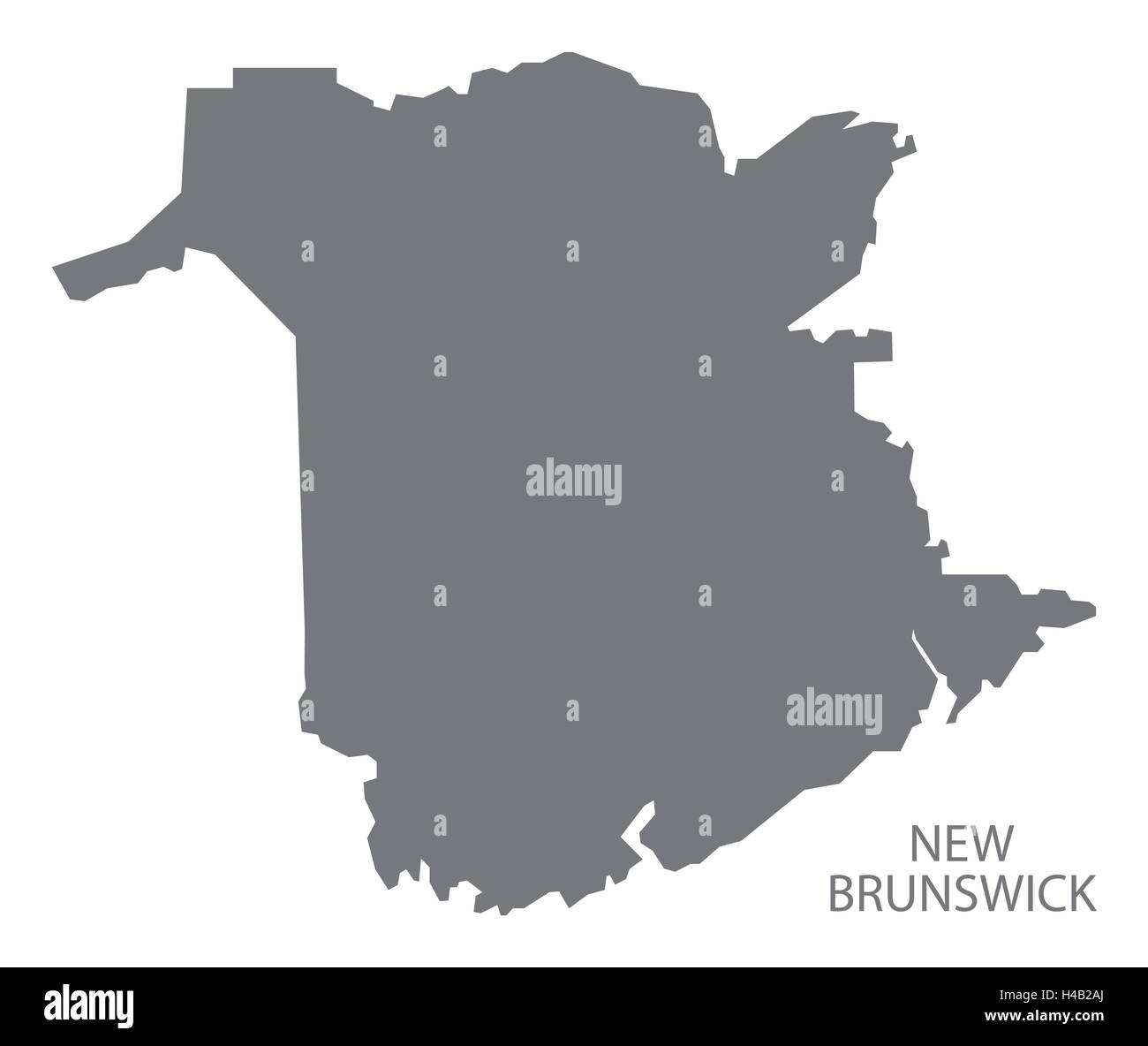 New Brunswick Canada Map in grey Stock Vector