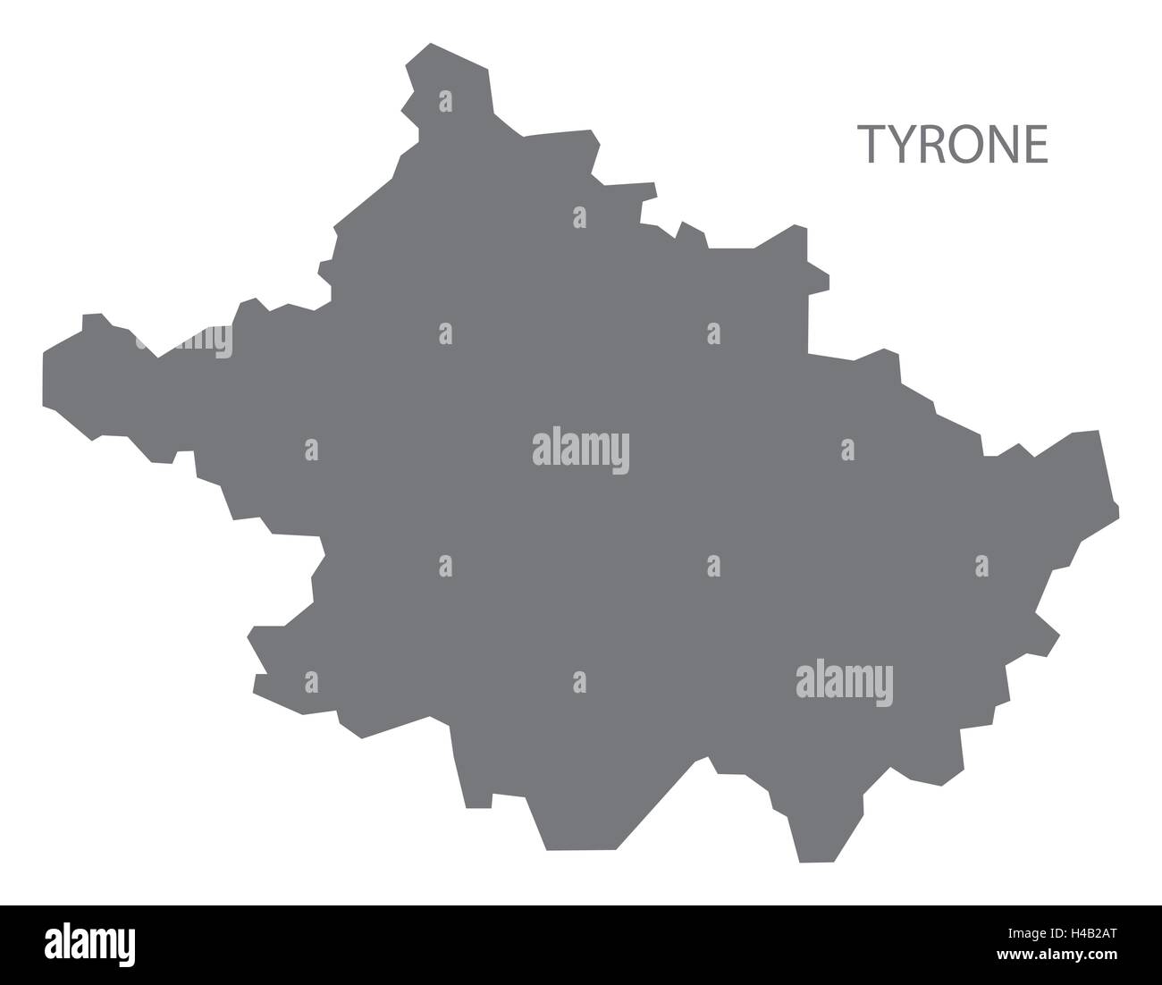 Tyrone Northern Ireland Map in grey Stock Vector