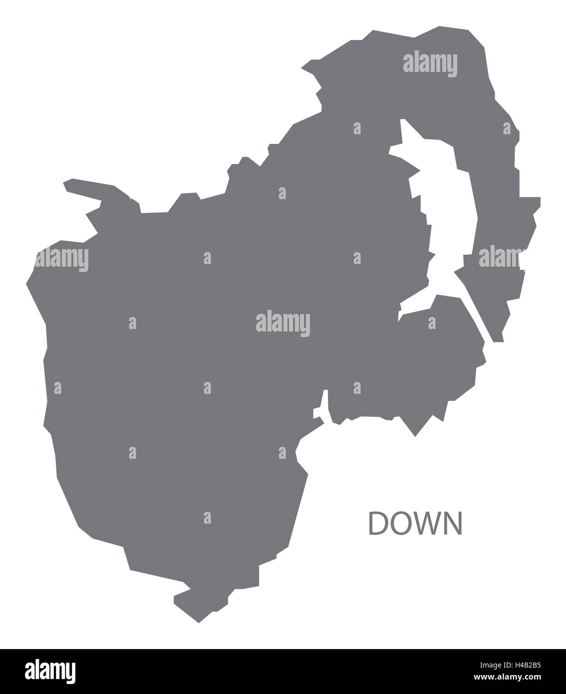 Down Northern Ireland Map in grey Stock Vector