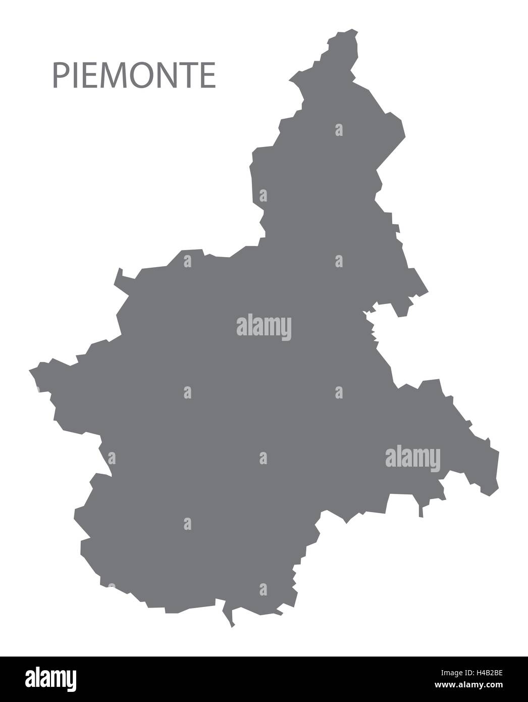 Piemonte Italy Map in grey Stock Vector
