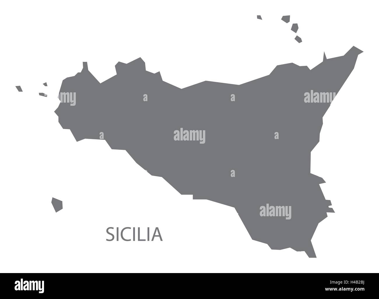 Sicilia Italy Map in grey Stock Vector
