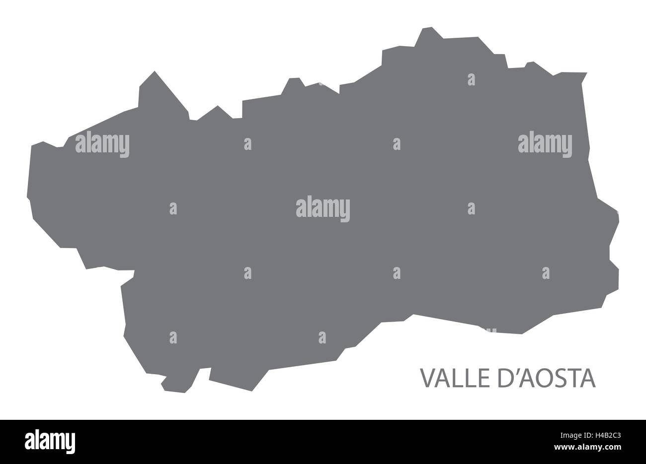 Valle d’Aosta Italy Map in grey Stock Vector