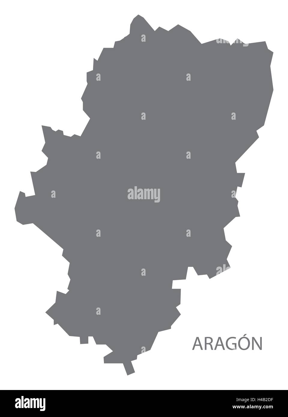 Aragon Spain Map in grey Stock Vector