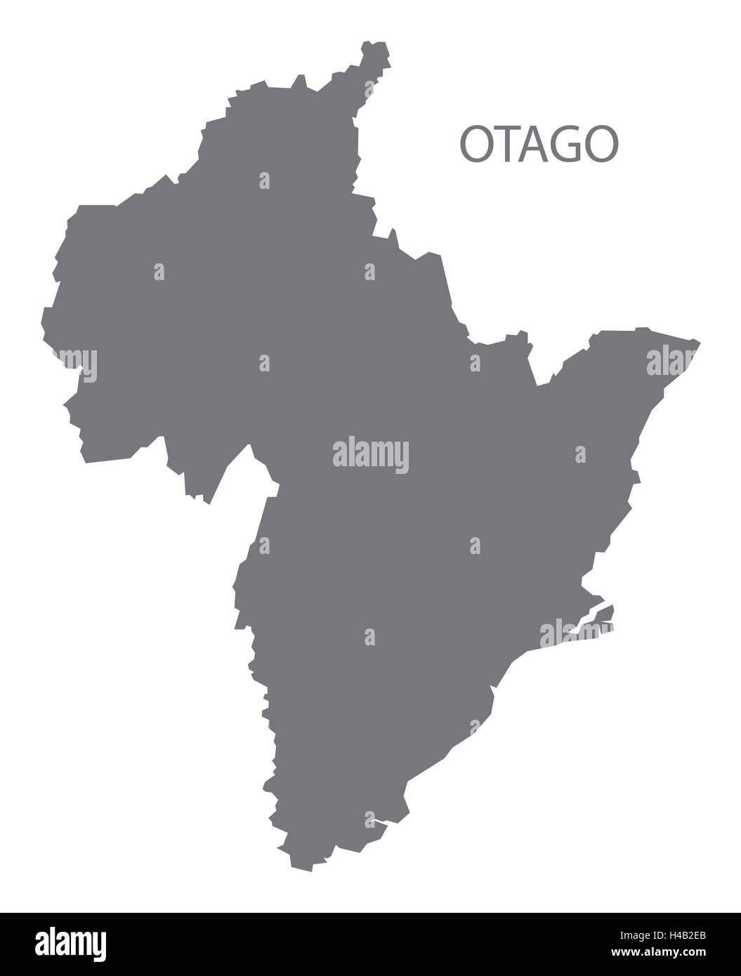 Otago New Zealand Map grey Stock Vector