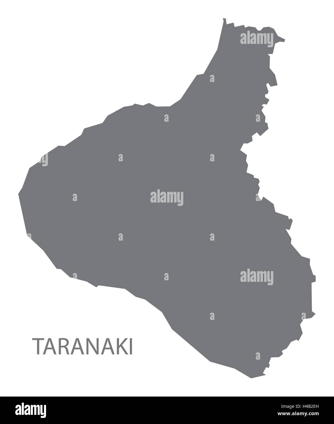 Taranaki New Zealand Map grey Stock Vector