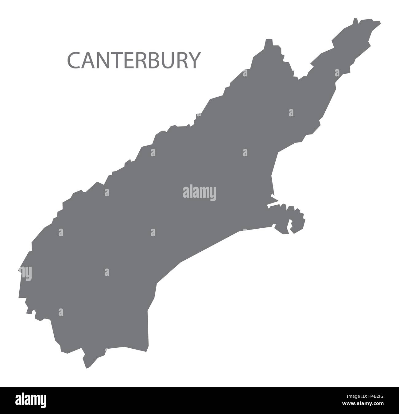 Canterbury New Zealand Map grey Stock Vector