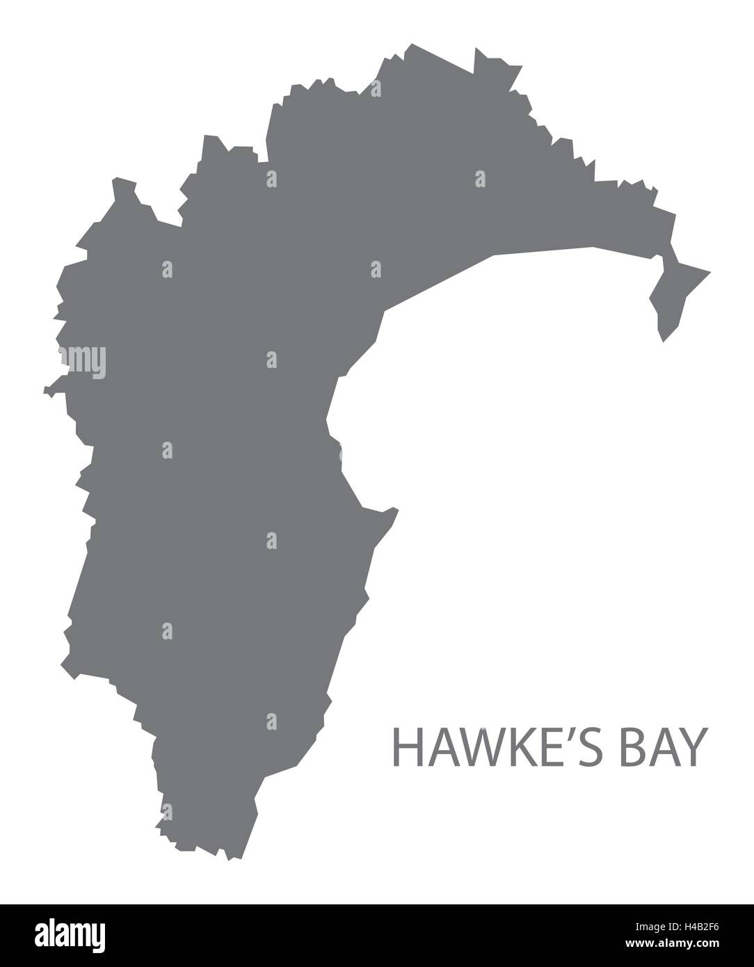 Hawkes Bay New Zealand Map Grey Stock Vector Art Illustration