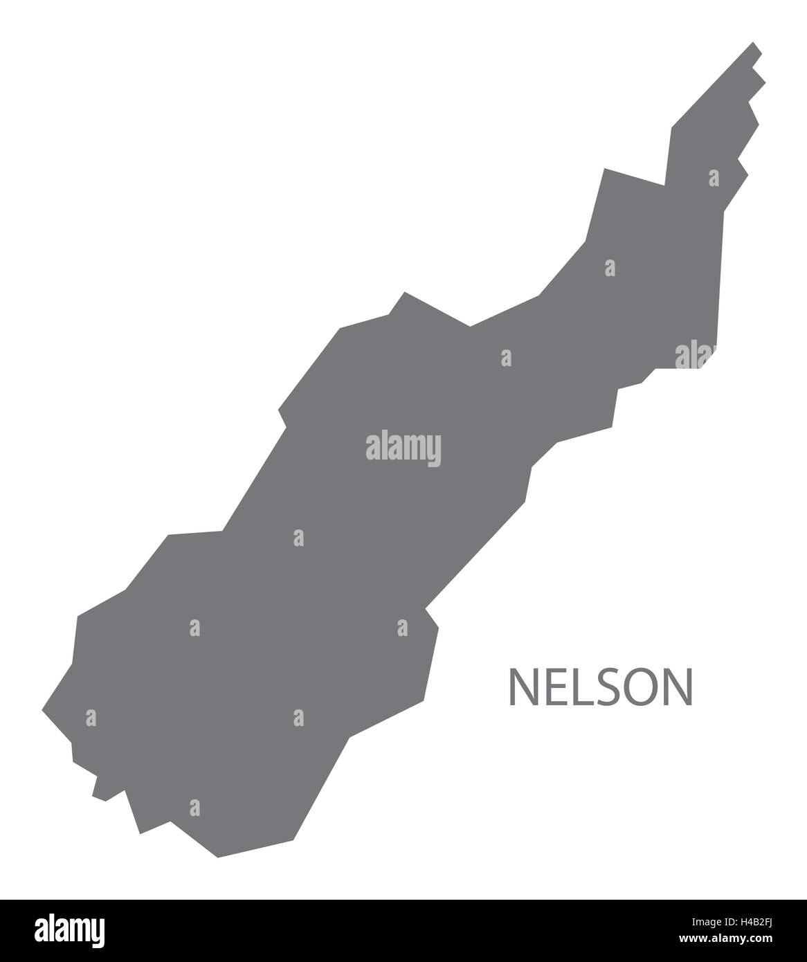 Nelson New Zealand Map grey Stock Vector