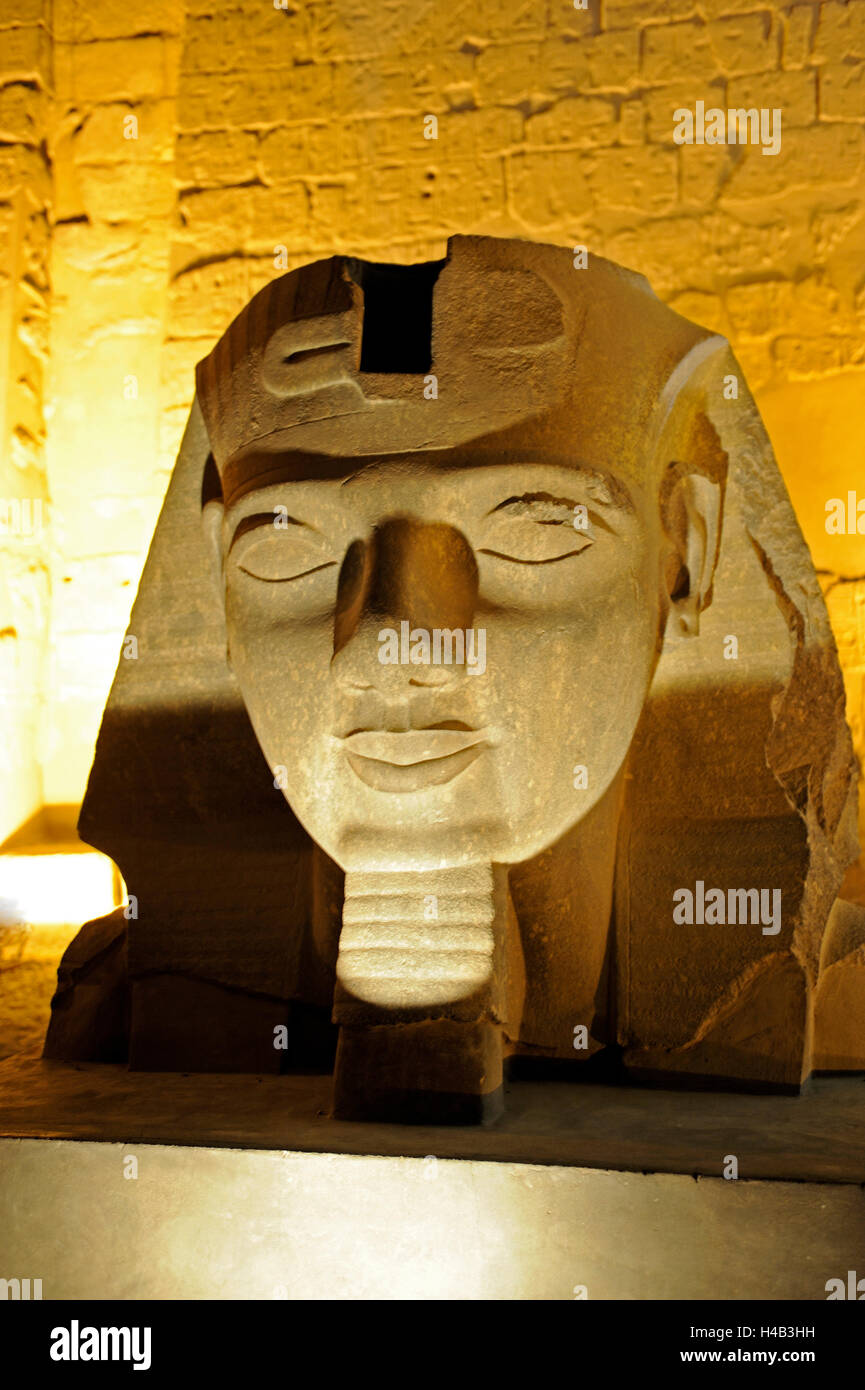 Pharaoh Ramses II, monumental bust, Amun Temple of Luxor, Upper Egypt Stock Photo