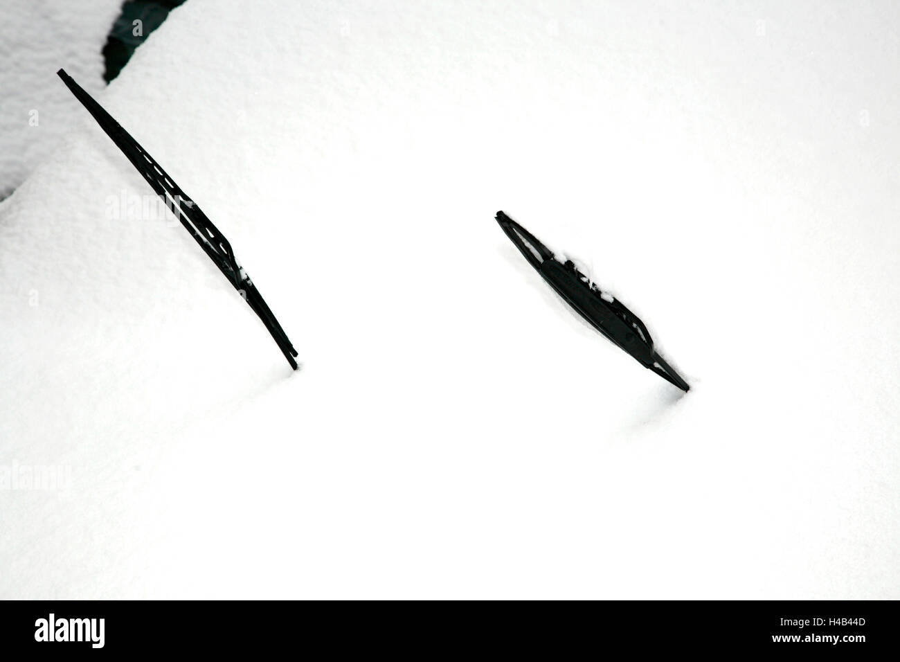 Winter, car, snowbound, windscreen, windshield wiper Stock Photo