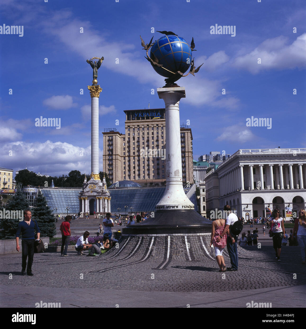 The Ukraine, Kiev, space the independence, independence monument, Stock Photo