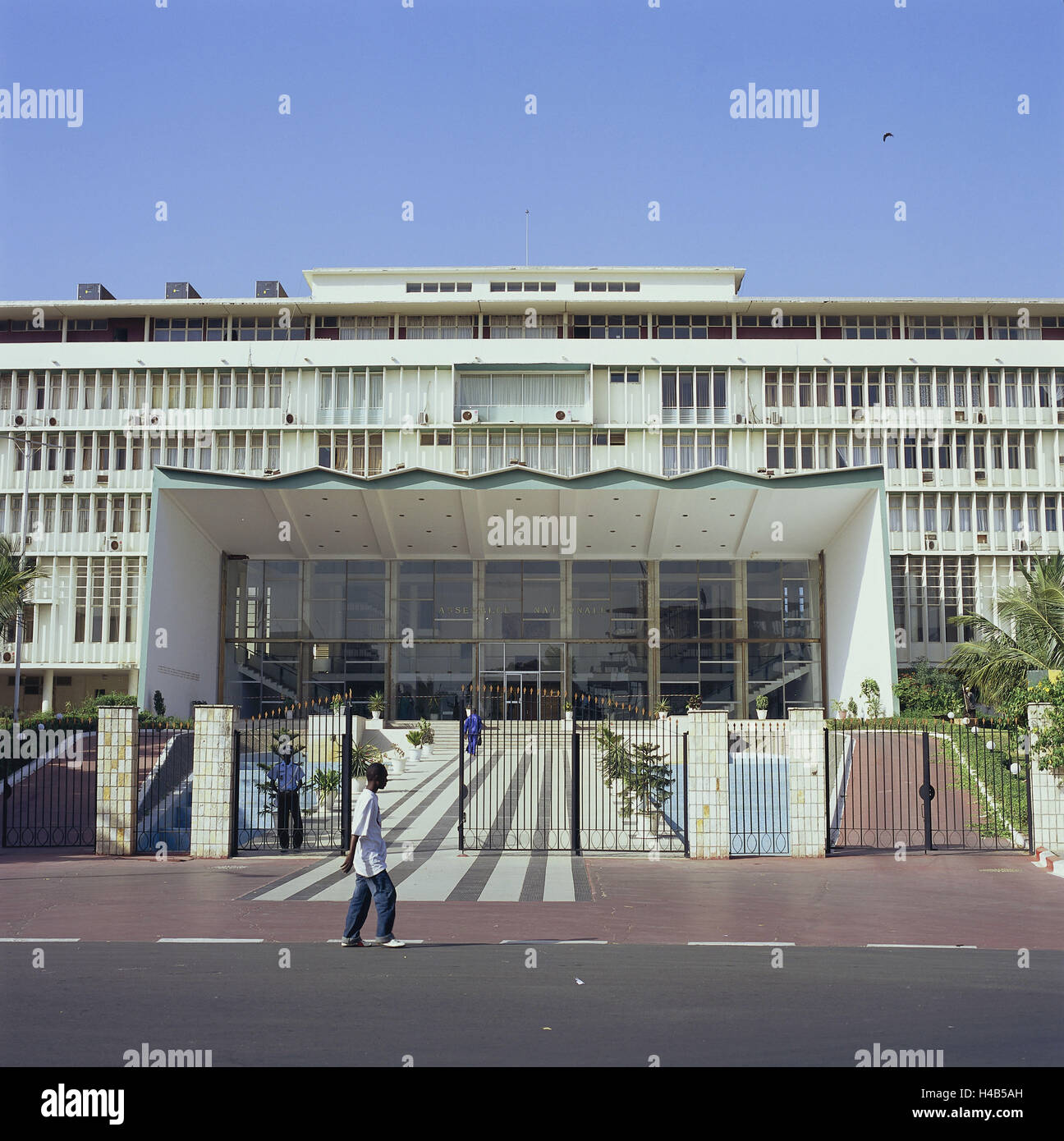 Senegal, Dakar, parliament building, 'Assemblee national', Africa, West, Africa, peninsula, the Cape Verde, port, town, capital, building, government building, person, dark-skinned, Senegaleses, Stock Photo
