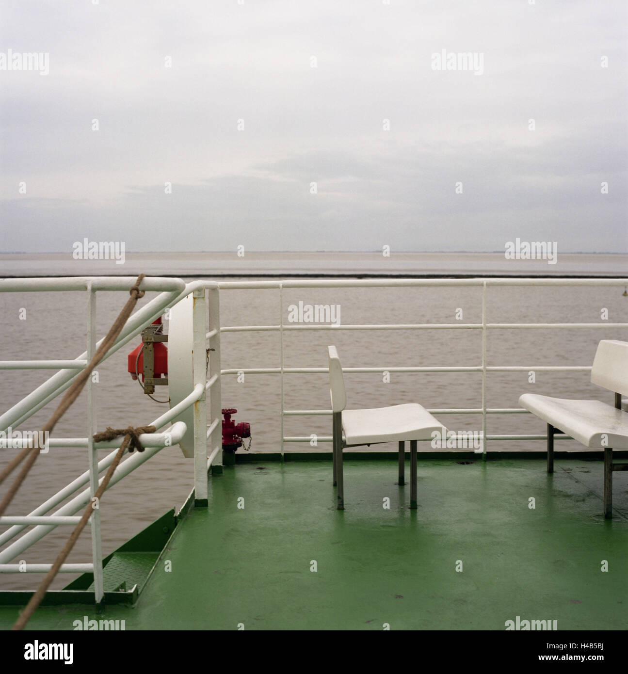 Deck Of A Ship Railing Benches Detail Stock Photo 123176918