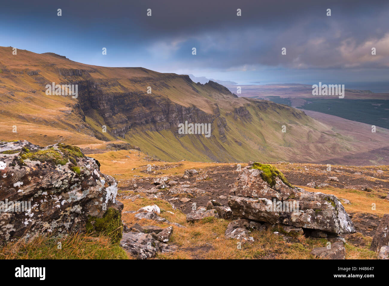 Trotternish mountain range on the Isle of Skye, Scotland. Autumn (November) 2012. Stock Photo