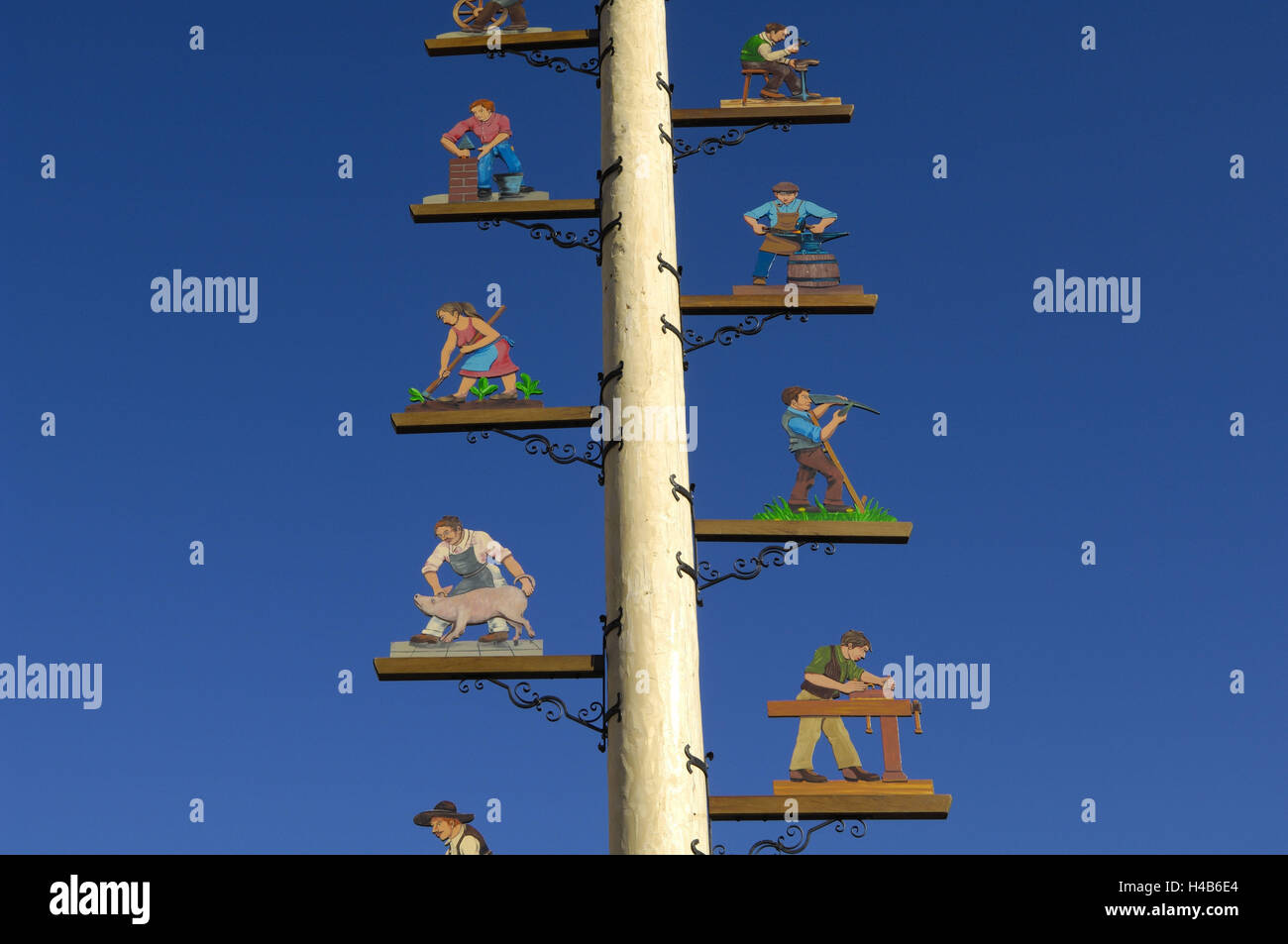 Maypole, guild signs Stock Photo - Alamy