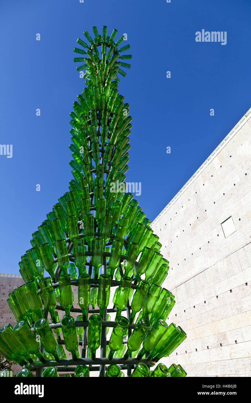 Sculpture made glass bottles museu hires stock photography and images