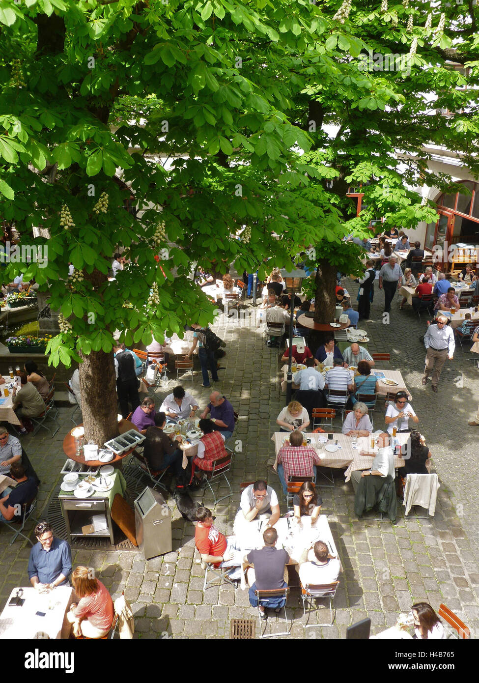 Germany Upper Bavaria Munich Hofbrauhaus Beer Garden Stock