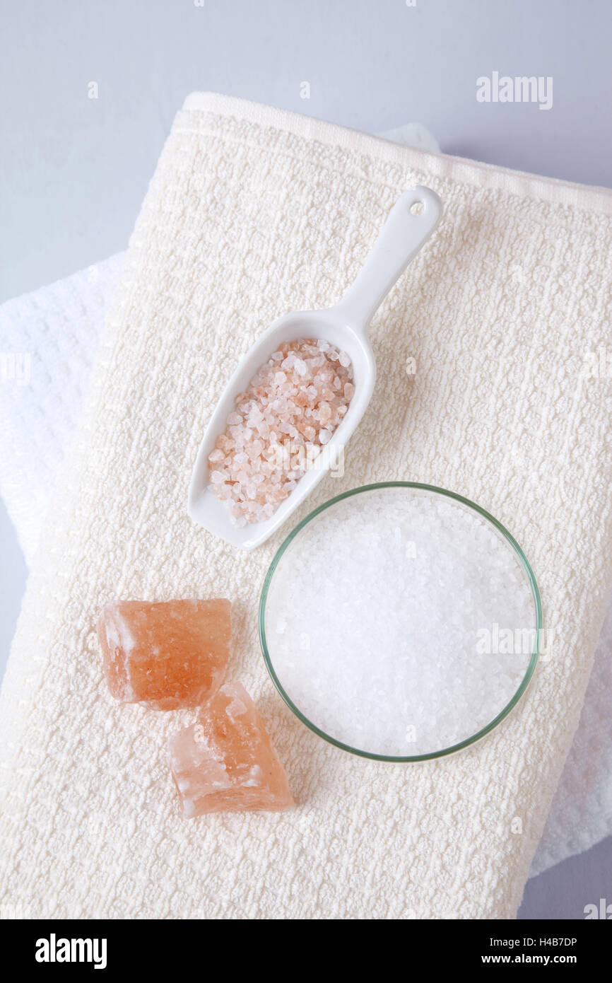 Alternative medicine, cure, salt crystals, brine therapy Stock Photo