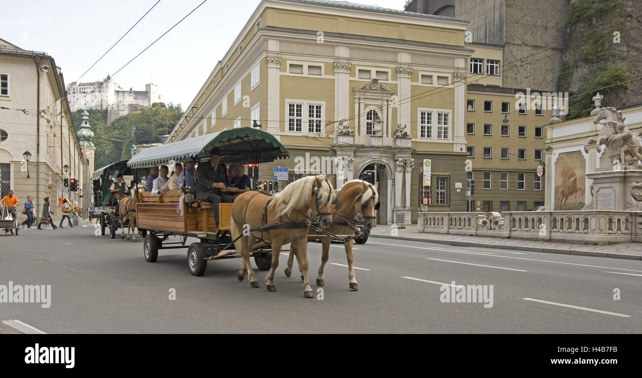 Cab on the Herbert-von-Karajan-Platz in Salzburg, Austria, Stock Photo