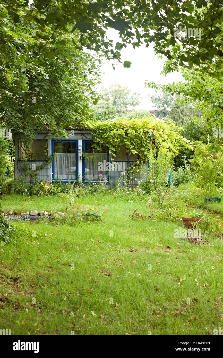 Summer house, garden, green, grass, Stock Photo