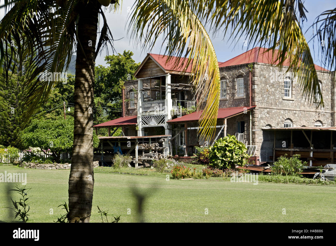 Nevis, Charlestown, Government House Stock Photo Alamy